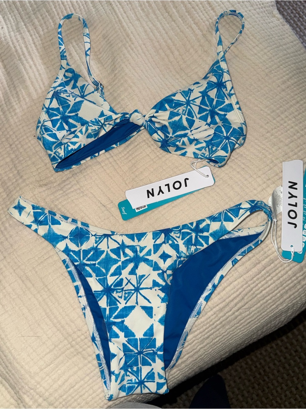 NWT Jolyn Blue & White Bikini Set
